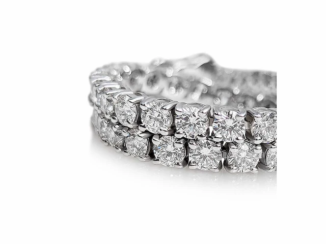 14 krt. wit gouden tennis armband met diamant 5,83 crt. - afbeelding 5 van  5