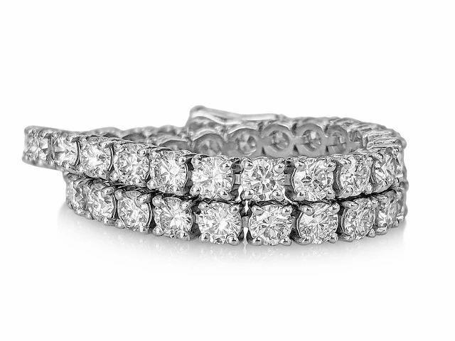 14 krt. wit gouden tennis armband met diamanten 5,83 crt. - afbeelding 3 van  5