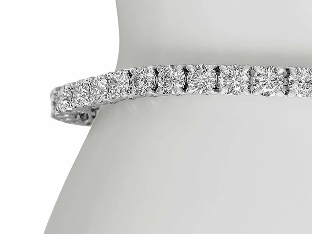14 krt. wit gouden tennis armband met diamanten 5,83 crt. - afbeelding 5 van  5