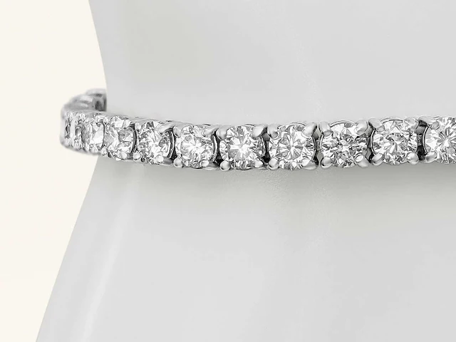 14 krt. wit gouden tennis armband met diamanten 8,17 crt. - afbeelding 1 van  6