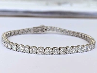 14 krt. wit gouden tennis armband met diamanten 8,17 crt. - afbeelding 3 van  6