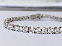 14 krt. wit gouden tennis armband met diamanten 8,17 crt. - afbeelding 4 van  6