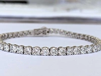 14 krt. wit gouden tennis armband met diamanten 8,17 crt. - afbeelding 6 van  6
