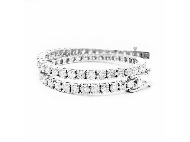 14 krt wit gouden tennis armband met natuurlijke diamant 3,90 crt - afbeelding 3 van  7