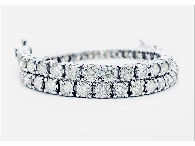 14 krt wit gouden tennis armband met natuurlijke diamant 5,12 crt - afbeelding 1 van  6