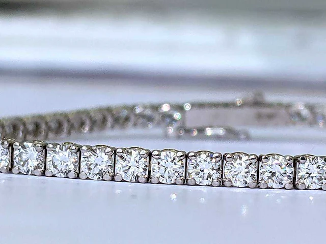 14 krt wit gouden tennis armband met natuurlijke diamant 5,13 crt - afbeelding 1 van  5