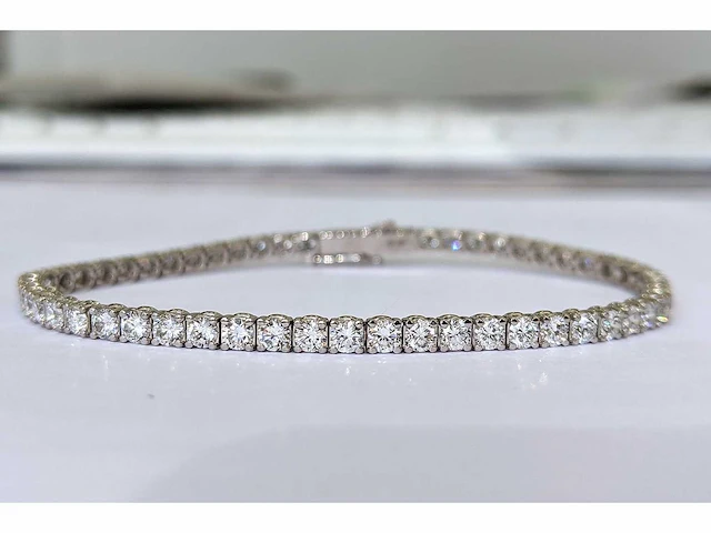 14 krt wit gouden tennis armband met natuurlijke diamant 5,13 crt - afbeelding 2 van  5