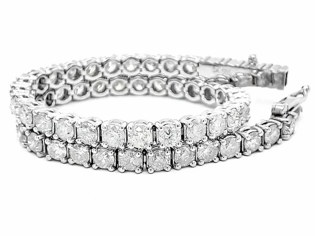 14 krt wit gouden tennis armband met natuurlijke diamant 6,02 crt - afbeelding 1 van  7