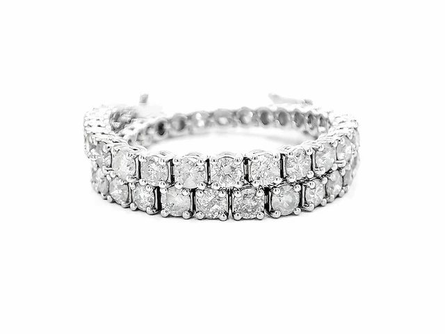 14 krt wit gouden tennis armband met natuurlijke diamant 6,02 crt - afbeelding 2 van  7