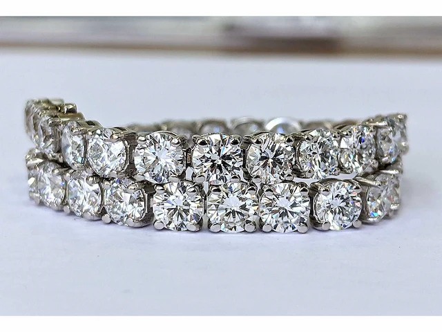 14 krt wit gouden tennis armband met natuurlijke diamanten 8,82 crt - afbeelding 2 van  8