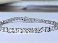 14 krt. witgouden armband met 48 diamanten met totaal 8,16 crt. diamant - afbeelding 5 van  7
