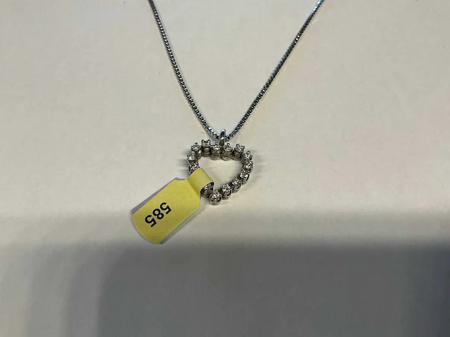 14 krt witgouden collier ketting - afbeelding 1 van  2