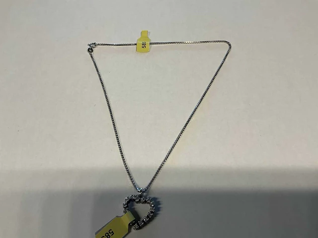 14 krt witgouden collier ketting - afbeelding 2 van  2
