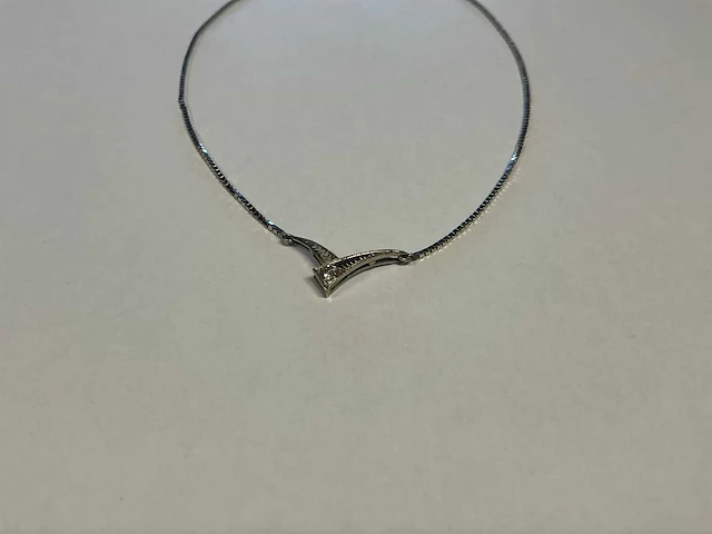 14 krt witgouden collier - afbeelding 2 van  3