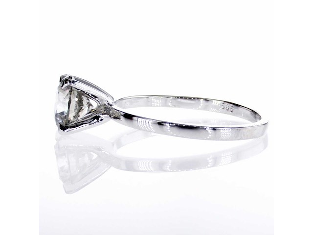 14 krt. witgouden ring met 1,21 crt. natuurlijke diamant - afbeelding 5 van  6