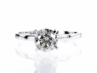 14 krt. witgouden ring met 1,21 crt. natuurlijke diamant - afbeelding 1 van  6