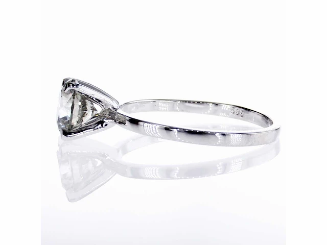 14 krt. witgouden ring met 1,21 crt. natuurlijke diamant - afbeelding 3 van  6