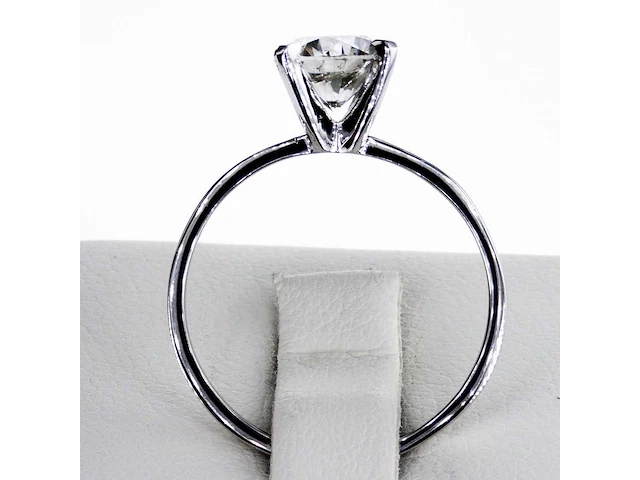 14 krt. witgouden ring met 1,21 crt. natuurlijke diamant - afbeelding 5 van  6