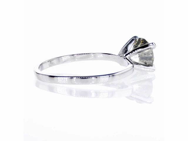 14 krt. witgouden ring met 1,21 crt. natuurlijke diamant - afbeelding 6 van  6