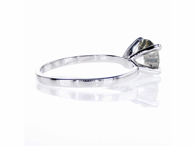 14 krt. witgouden ring met 1,21 crt. natuurlijke diamant - afbeelding 4 van  6