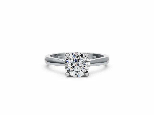 14 krt. witgouden ring met 2,00 crt. diamant - afbeelding 2 van  5