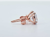 14 roségouden oorstekers met 3,16 crt. diamant - afbeelding 5 van  7