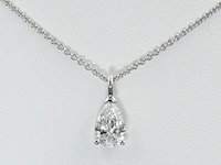 14k witgouden hanger met 1,00 ct peervormige diamant ( igi gecertificeerd ) - afbeelding 2 van  4