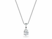 14k witgouden hanger met 1,00 ct peervormige diamant ( igi gecertificeerd ) - afbeelding 3 van  4
