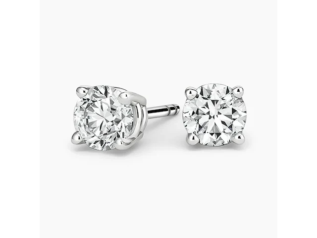 14k witgouden oorbellen met 1.13ct diamant ( igi gecertificeerd ) - afbeelding 1 van  6