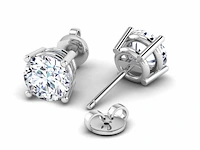 14k witgouden oorbellen met 1.13ct diamant ( igi gecertificeerd ) - afbeelding 2 van  6
