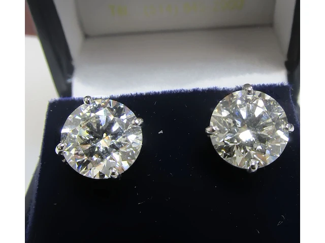 14k witgouden oorbellen met 1.13ct diamant ( igi gecertificeerd ) - afbeelding 3 van  6