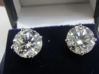14k witgouden oorbellen met 1.13ct diamant ( igi gecertificeerd ) - afbeelding 3 van  6