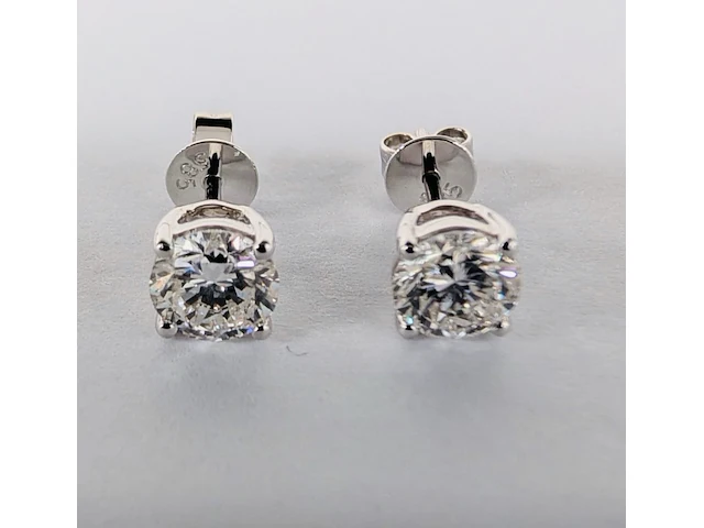 14k witgouden oorbellen met 1.13ct diamant ( igi gecertificeerd ) - afbeelding 4 van  6