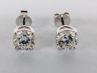 14k witgouden oorbellen met 1.13ct diamant ( igi gecertificeerd ) - afbeelding 4 van  6