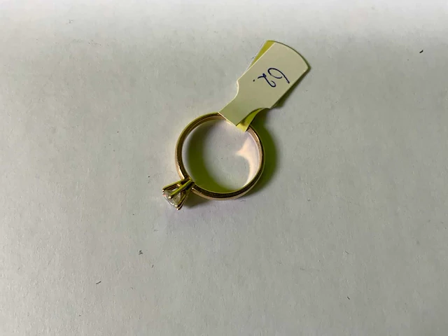 14karaats geelgouden solitair ring - afbeelding 2 van  3