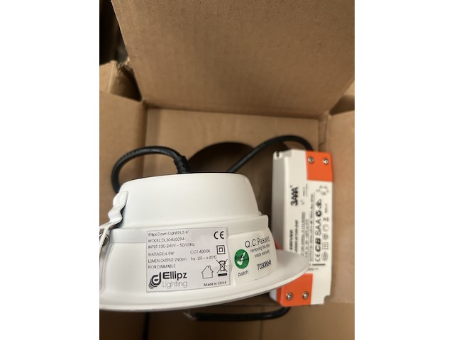 14x led inbouwspot/down light met led driver 8.5w 4000k ellipz lighting, dl304u0094 - afbeelding 4 van  4