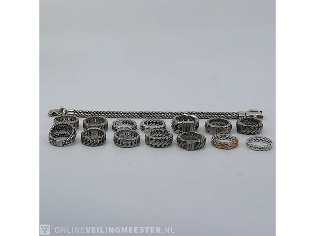 14x zilveren ring en 1x armband o.a. buddha to buddha - afbeelding 1 van  11