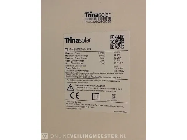 14x zonnepanelen 425wp trinasolar - afbeelding 3 van  4
