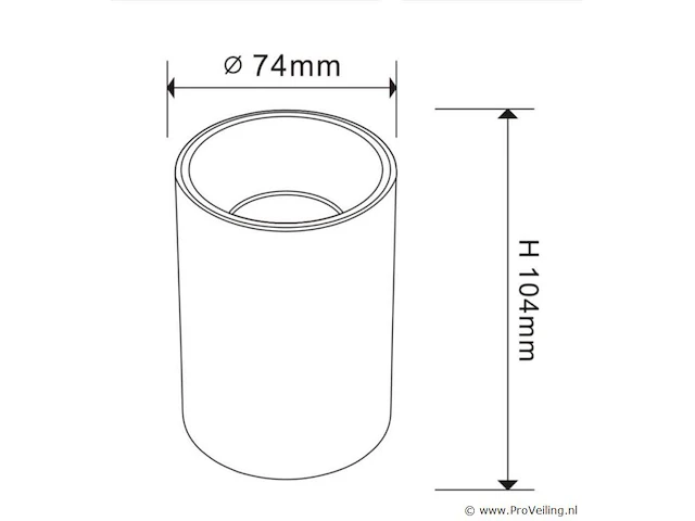 15 x opbouwarmatuur gu10 – cilindrisch – wit / chroom – binnen – ø74 x 104 mm – ip20 - afbeelding 2 van  3