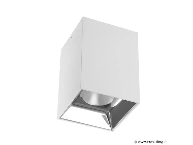 15 x opbouwarmatuur gu10 – kubus / vierkant – wit / chroom – binnen – 74 x 104 mm – ip20 - afbeelding 1 van  3