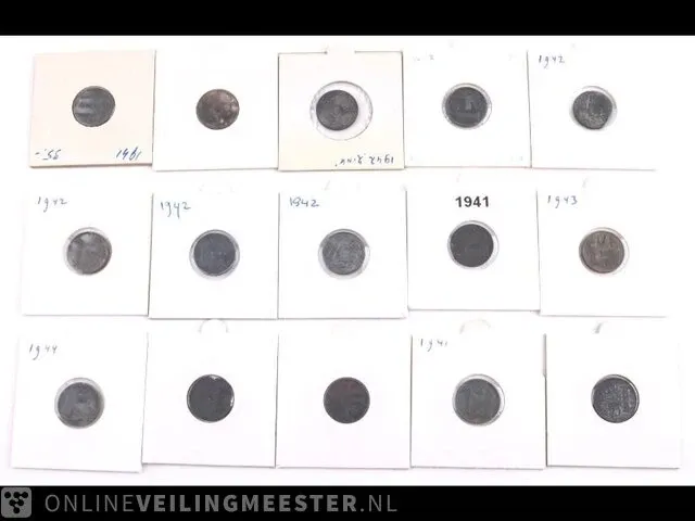 15x oude nederlandse munten , 1941-1944 - afbeelding 1 van  10
