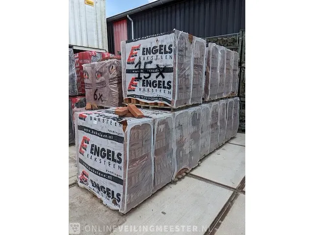 15x pallet baksteen rood - afbeelding 1 van  3