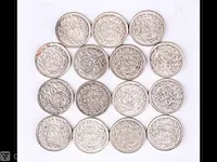 15x zilveren munten koningin wilhelmina , 1941 - afbeelding 2 van  2
