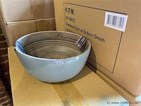 16 bamboe schaaltjes, groen, kapimex