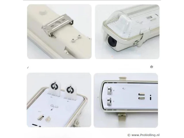 16 x dual tl armatuur 120cm – ip65 waterdicht – fluorescerend frame – binnen / buiten - afbeelding 3 van  6