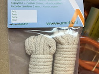 16 x zakje met 4 scheerlijnen katoen 4 meter 3mm campking - afbeelding 5 van  5