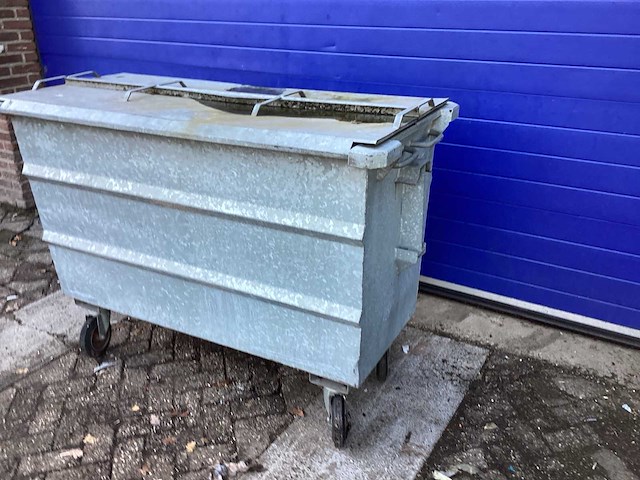 165x77x120cm - afval container gegalvaniseerd - afbeelding 1 van  4