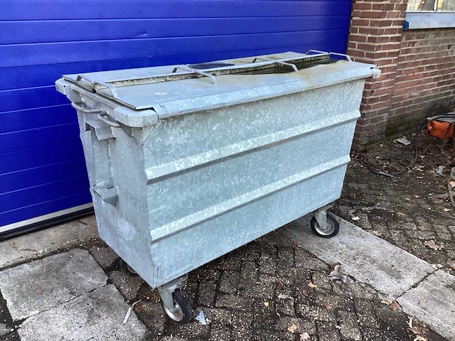 165x77x120cm - afval container gegalvaniseerd - afbeelding 3 van  4