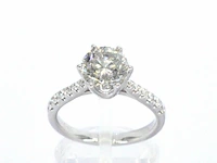 18 carat witgouden ring met een grote diamant van 2.00 carat - afbeelding 1 van  9