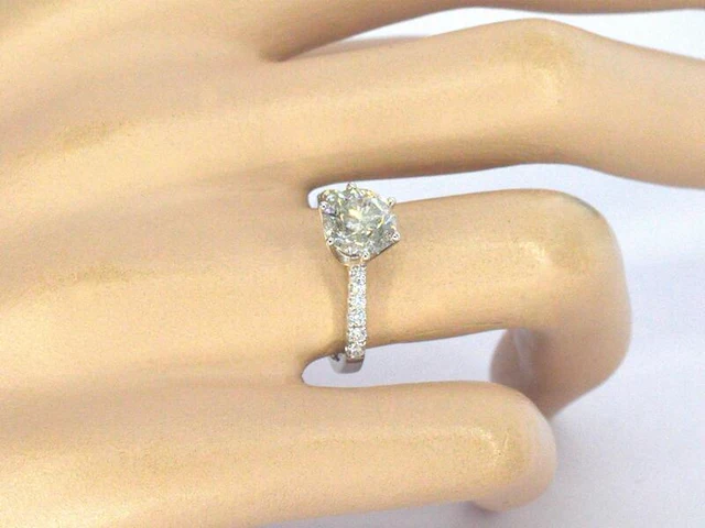 18 carat witgouden ring met een grote diamant van 2.00 carat - afbeelding 2 van  9